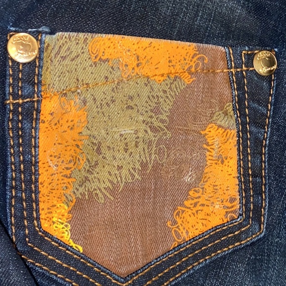 Y2K NEW APPLE BOTTOM JEANS SZ 9/10  ORANGE POCKET DETAIL SIGNATURE VINTAGE RARE - Picture 13 of 13